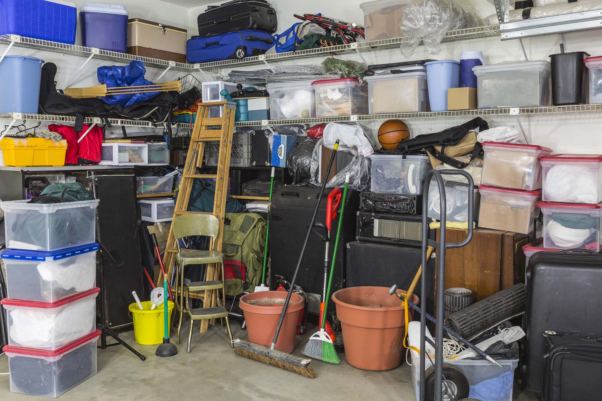 untidy garage